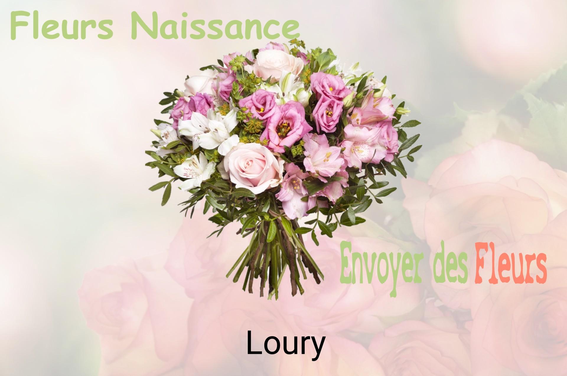 Bouquet de fleurs de naissance livré à Loury