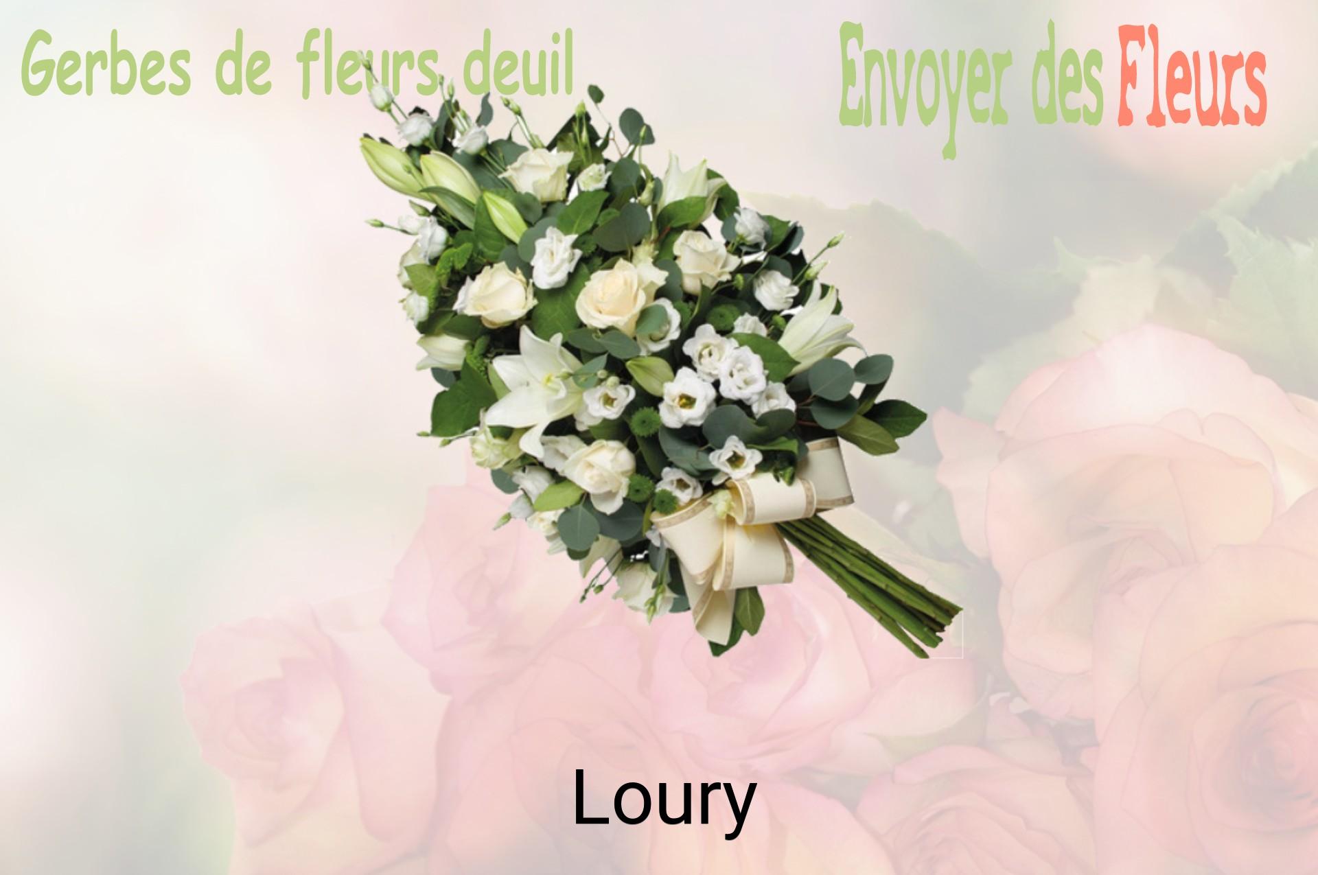 Gerbe de fleurs de deuil livrée à Loury
